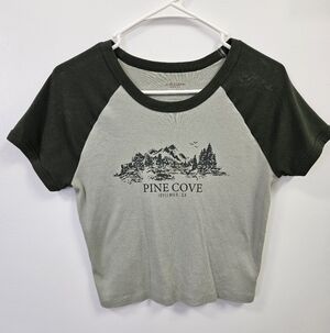 Arizona Jean Co Womens Cropped Tee Shirt XL Green